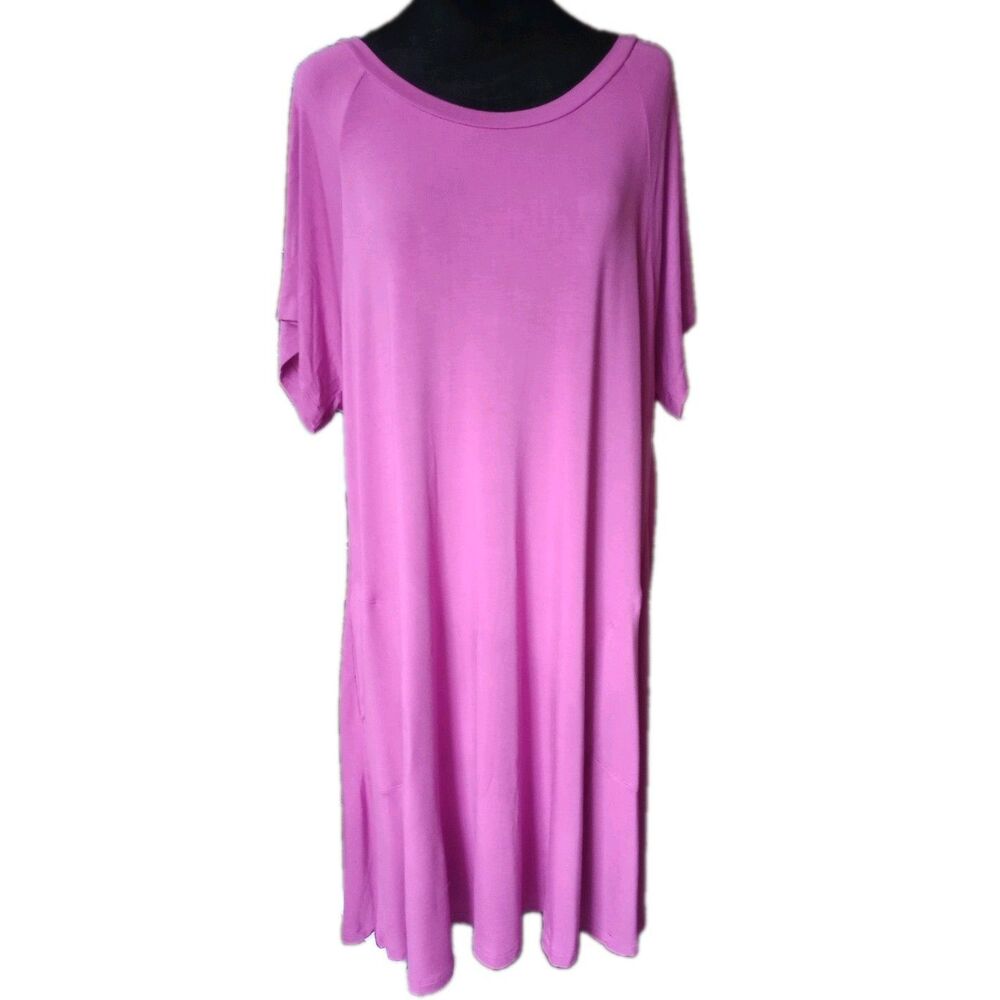 LuLaRoe Women's XL Celia Pink Midi Dress With Pockets, NWT